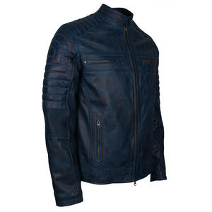 Chaqueta de cuero de oveja de alta calidad para hombre 2025, talla personalizable, chaqueta de invierno para motocicleta con cuello levantado - Product Image 3