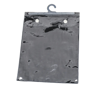 Custom <b>Plastic</b> Hanger PVC Packaging Bag with Snap Button Underwear Pouch with Optional <b>Pocket</b> - Product Image 1
