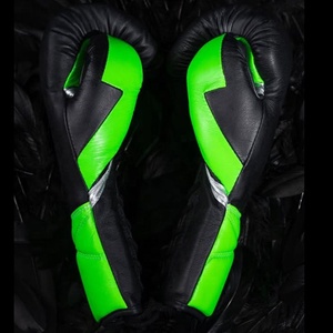 Nuevos Guantes de Boxeo de Cuero con Cordones Negros y Verdes, Diseño Personalizado, Venta al por Mayor, Guantes de Artes Marciales y Kickboxing Personalizados - Product Image 2