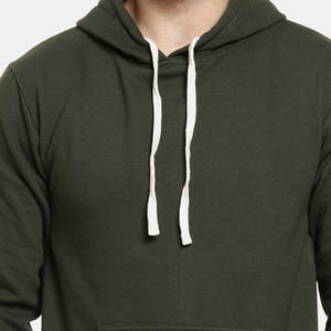 Sudadera con Capucha Personalizada OEM para Hombre, Verde Oliva, Felpa, con Cordón Blanco en Contraste, Estilo Urbano, Venta al por Mayor de Fábrica, Ropa al por Mayor - Product Image 6