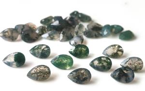 Agate verte naturelle, taille poire, facettée, 3x5mm-8x12mm, pierre précieuse de haute qualité faite à la main pour la fabrication de bijoux - Product Image 2