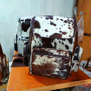 Paquete de bolso hecho a medida, pelo de piel de vaca Natural en cuero de piel, bolso de viaje para mujer, paquete de gran capacidad, mochila de piel de vaca - Product Image 5