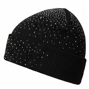 New Arrival Custom Rhinestones Design <b>Black</b> <b>Men's</b> Beanies For Streetwear Beanie <b>Caps</b> For <b>Mens</b> Comfortable Knitted Style jacquard - Product Image 2