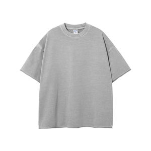 เสื้อยืดผ้าคอตตอนซักได้สำหรับผู้ชายเสื้อโอเวอร์ไซส์300 GSM heavyweight ผ้าฝ้ายบ็อกซี่ฟิตฮิปฮอป - Product Image 2