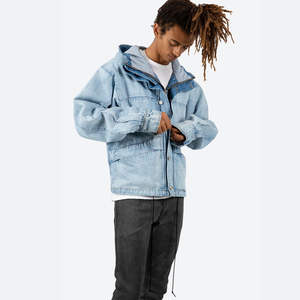 Chaqueta Vaquera Vintage de Alta Calidad para Hombre, Estilo Urbano |   Camisa Azul a Rayas, Ecológica, con Botones, Corte Holgado - Product Image 5