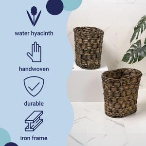ตะกร้าเก็บของสานมือจากผักตบชวา สไตล์บ้านไร่ งานฝีมือ ขายส่ง เป็นมิตรกับสิ่งแวดล้อม ผลิตในเวียดนาม - Product Image 6