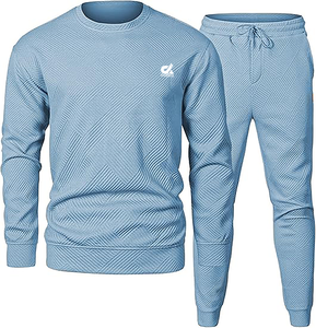 ชุดวอร์มผู้ชายไซส์ใหญ่ เสื้อสเวตเชิ้ตแบบสวม คอกลม กางเกงกีฬา ผ้าฝ้าย 100% ดีไซน์ปรับแต่งได้ แห้งเร็ว ระบายอากาศ - Product Image 2