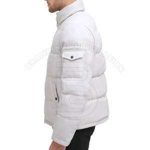 Veste à bulles en duvet à col montant personnalisée de haute qualité pour hommes pour l'hiver quantité minimale de commande bas de poche décorative pour l'extérieur - Product Image 4
