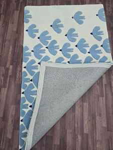 พรมปูพื้นลายนกสีน้ำเงินแบบนามธรรมสมัยใหม่ - Product Image 4