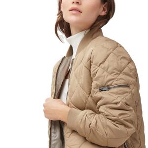 Chaqueta de bombardero con ribete de contraste de Invierno para mujer \ Chaqueta acolchada de invierno abrigo de mujer blanco corto acolchado chaquetas de bombardero para mujer - Product Image 4