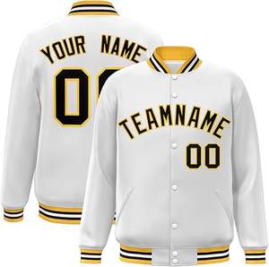 เสื้อแจ็กเก็ตผ้าซาตินพร้อมปกตั้งสำหรับทีมกีฬาคลับชื่อทีมเบสบอลเสื้อแจ็คเก็ตมหาวิทยาลัยเลตเทอร์แมนตามสั่ง - Product Image 1