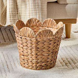 Round Scalloped Rim Water <b>Hyacinth</b> <b>Basket</b> Handmade Storage <b>Basket</b> Wholesale eco-friendly Made in Vietnam - Product Image 3