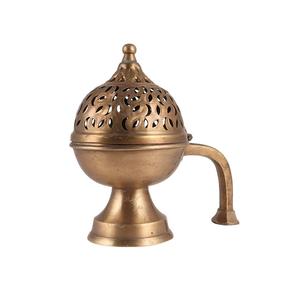 Quemador de incienso de latón tradicional con artesanía antigua ornamentada para prácticas espirituales y de atención plena - Product Image 6