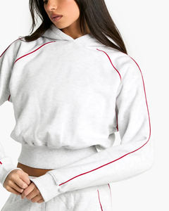 High Quality 100% cotton cropped Oversize Custom embroidered logo autumn/winter casual wear comfortable baggy Women's Hoodies - Product Image 5