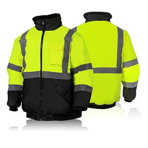 Haute Qualité Polyester Thermique Travail Uniforme À Capuche Super Visible Hivis Réfléchissant Sécurité Sweat Veste Haute Visibilité - Product Image 1