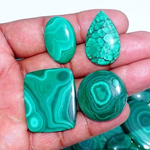 Cabujones naturales de malaquita Cabujones de alta calidad Piedras preciosas sueltas naturales para la fabricación de joyas Piedras naturales curativas al por mayor - Product Image 5
