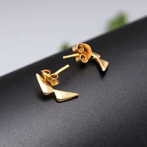 Pendientes de Botón de Plata de Ley 925, Estilo Básico, Modernos, Hechos a Mano, Chapados en Oro, Joyería para Mujeres y Niñas, Regalo - Product Image 6