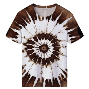 Cheap Wholesale Custom Logo Crew Neck T-shirt Oversized 95% Cotton 5% Spandex <b>Tie</b> Dye T Shirt For Men - Product Image 6