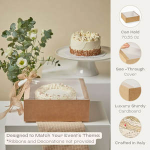 Marrón Natural gran ventana comida pastelería postre pastel embalaje al por mayor transparencia diseño Premium Kraft cajas de cartón panadería - Product Image 4