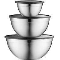 Tazón para Mezclar de Acero Inoxidable de Alta Calidad, Diseño Personalizado, Ligero, Resistente, Apto para Lavavajillas, Apilable, No Tóxico, para Fiestas