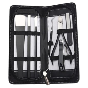 Kit de manucure et de pédicure en acier inoxydable couleur demi-noire pour salon de manucure Mini kit de manucure pour salon de beauté ensemble de pédicure - Product Image 1