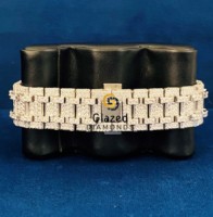 Reloj de pulsera de lujo personalizado, completamente cubierto de diamantes, de acero inoxidable de alta calidad, estilo hip hop para hombre, con diamantes de moissanita, mecánico, automático, analógico, con cristal y dijes.