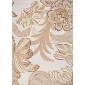 Tapis Hacienda en laine et viscose tufté à la main, 10 mm d'épaisseur, motif floral rayé abstrait, rectangulaire, pour couloir, salon - TNQ-3276 - Product Image 1