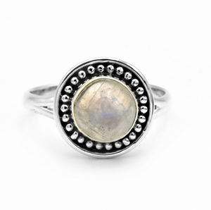 แหวนเงินแท้ทำด้วยมือดีไซน์แบบ925แหวนสวยงามเครื่องประดับแฟชั่นระดับไฮเอนด์ตามธรรมชาติสีรุ้ง - Product Image 3