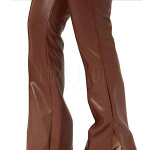 กางเกงแฟชั่นผู้หญิงเอวกลางกางเกงหนังแท้กางเกงดินสอน้ำหนักเบาแฟชั่นกางเกงหนัง - Product Image 5