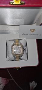 นาฬิกาหรูหราสไตล์ฮิปฮอปแบบยูนิเซ็กซ์ ประดับเพชร สายสแตนเลสสีเงินขาว ทรงสี่เหลี่ยม ระบบควอตซ์ แสดงวันที่อัตโนมัติ ขนาด 46 มม. ดีไซน์โบราณ สำหรับ ETA - Product Image 2