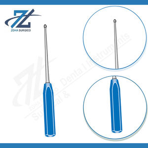 Curette Caspar en acier inoxydable, manche en acétal bleu Suregrip, 220 mm, droite, 3,5 mm, ensemble d'instruments chirurgicaux réutilisables, CE - Product Image 3