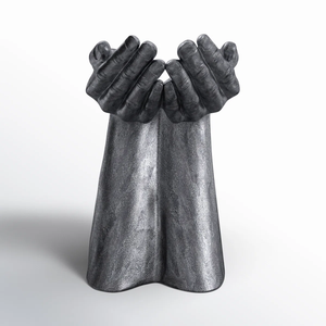 2025 hecho a mano moderno nueva escultura de Metal Color bronce Base de hierro Color negro aluminio de mejillas altas para Diwali decorativo - Product Image 6