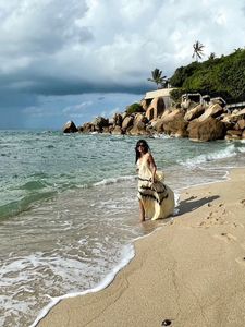 Usine nouvelle couverture de robe Maxi imprimé bohème ethnique pour le printemps été Design Unique taille naturelle vacances cravate teinture pour la plage - Product Image 2