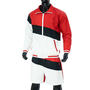 Conjunto Deportivo Personalizado para Hombre, Chaqueta y Pantalones Cortos, Traje Deportivo de Dos Piezas con Cremallera, Chaqueta Cortavientos de Poliéster - Product Image 4