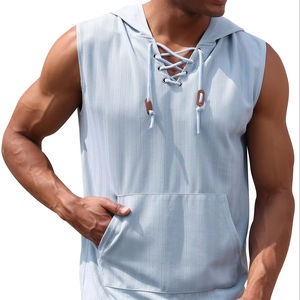 High Quality <b>Men</b> Hoodies Tank Top <b>Sleeveless</b> Muscular Gym Sport Slim Vest Bodybuilding Hooded Shirt <b>Sleeveless</b> Hoodies - Product Image 5