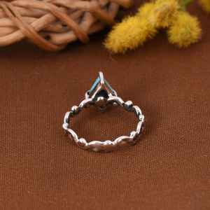 Anillo de Plata de Ley con Zirconia Engastada, Joyería Boho de Lujo Hecha a Mano, Gema del Suroeste, Regalo de Boda para Ella - Product Image 6