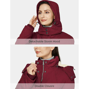 Chaqueta Acolchada Holgada de Invierno para Mujer, Cuello Alto, con Capucha, Tejido de Secado Rápido, Transpirable, Cálida y Natural, Estilo Urbano - Product Image 6