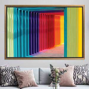 Arte Impreso en Lienzo con Efecto Hipnótico: Decoración de Pared con Efecto 3D Vibrante, Lienzo con Marco Dorado - Product Image 1