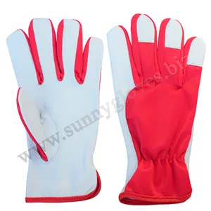 Guantes mecánicos de seguridad para las manos personalizados de la mejor calidad de cuero sintético de tres dedos completos y tela Fore Way - Product Image 1