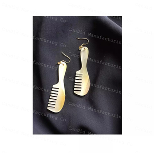 Girls' Trendy <b>Silver</b> Gold Plated Horn Earrings Geometric Rectangle Pearl for Engagement Anniversary Fashion Hoop Earrings - Product Image 1