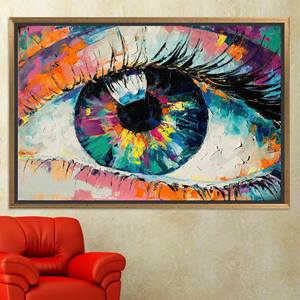 Arte en Lienzo Moderno: Impresión Vibrante de Arte Pop para Decoración Contemporánea, Lienzo con Marco Dorado - Product Image 1