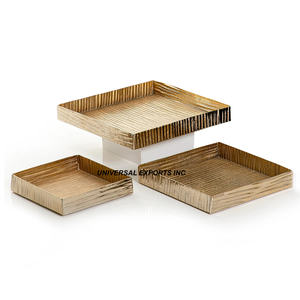 Ensemble de quatre plateaux à chocolat en métal plateau à chocolat design fini argent vente chaude plateau à chocolat en métal fantaisie - Product Image 6