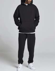 Sudadera con capucha de algodón de gran tamaño para hombre, jersey negro de peso pesado, Sudadera con capucha de impresión digital personalizada logo1000gsm - Product Image 4