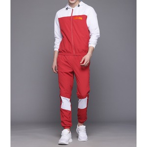 Conjunto deportivo de dos piezas para hombre, estilo chándal, con bloques de color, nailon, patchwork, chaqueta extragrande con cremallera y pantalones deportivos, para gimnasio y entrenamiento, peso pesado, personalizable. - Product Image 3