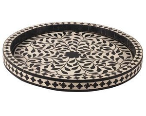 Bandeja de Lujo con Incrustaciones de Hueso y Diseño Intrincado Hecho a Mano |   Bandeja de Servicio Premium para Decoración del Hogar - Product Image 4