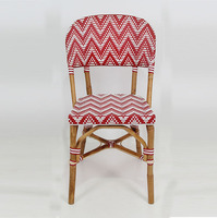 Chaise de salle à manger moderne en rotin de style bistrot français avec accoudoirs et housse amovible pour salon et mobilier de maison