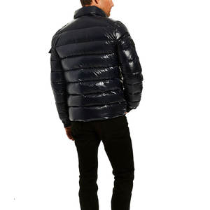 Blouson d'hiver matelassé à col montant en toile noire pour homme, service OEM de haute qualité avec des caractéristiques coupe-vent et respirantes - Product Image 6