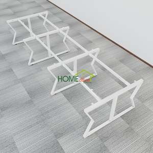 MConcept HBMC016 6-Piece Contemporary <b>Desk</b> Cluster 360x120 Steel Legs Melamine Assembly Required for Bedroom/Office Furniture - Product Image 4