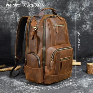 Mochila para portátil de cuero genuino de 15,6 pulgadas de estilo personalizado, bolsa de lona personalizada para el mejor hombre, mochila de fin de semana para acampar, regalo - Product Image 5