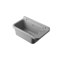 Évier utilitaire rectangulaire en plastique PP 100% écologique de fabrication italienne Negrari Classic, haute qualité, intérieur/extérieur, certifié CE, gris